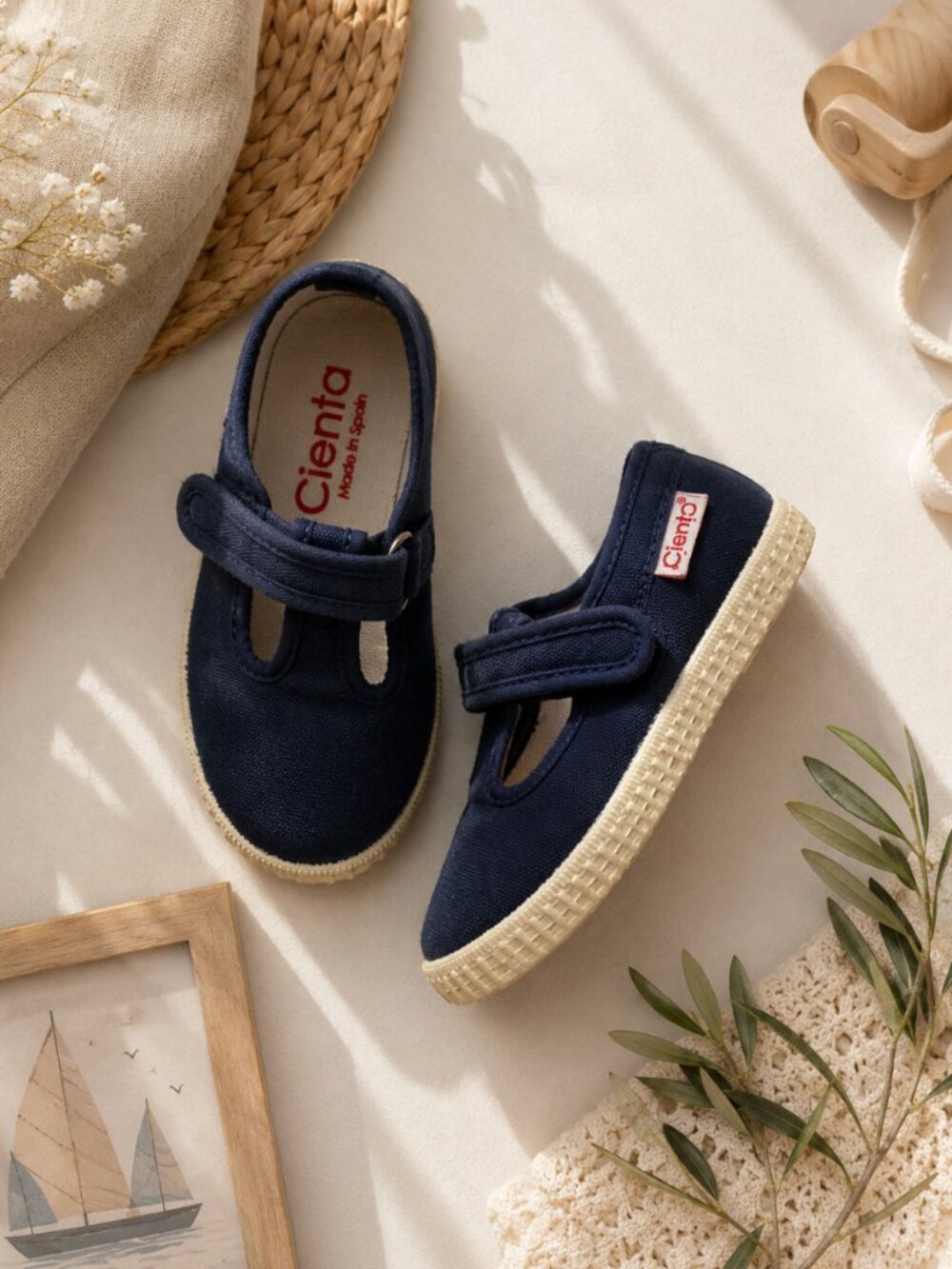 Cienta Navy Canvas Mary Jane Shoes | Made in Spain | Size 27